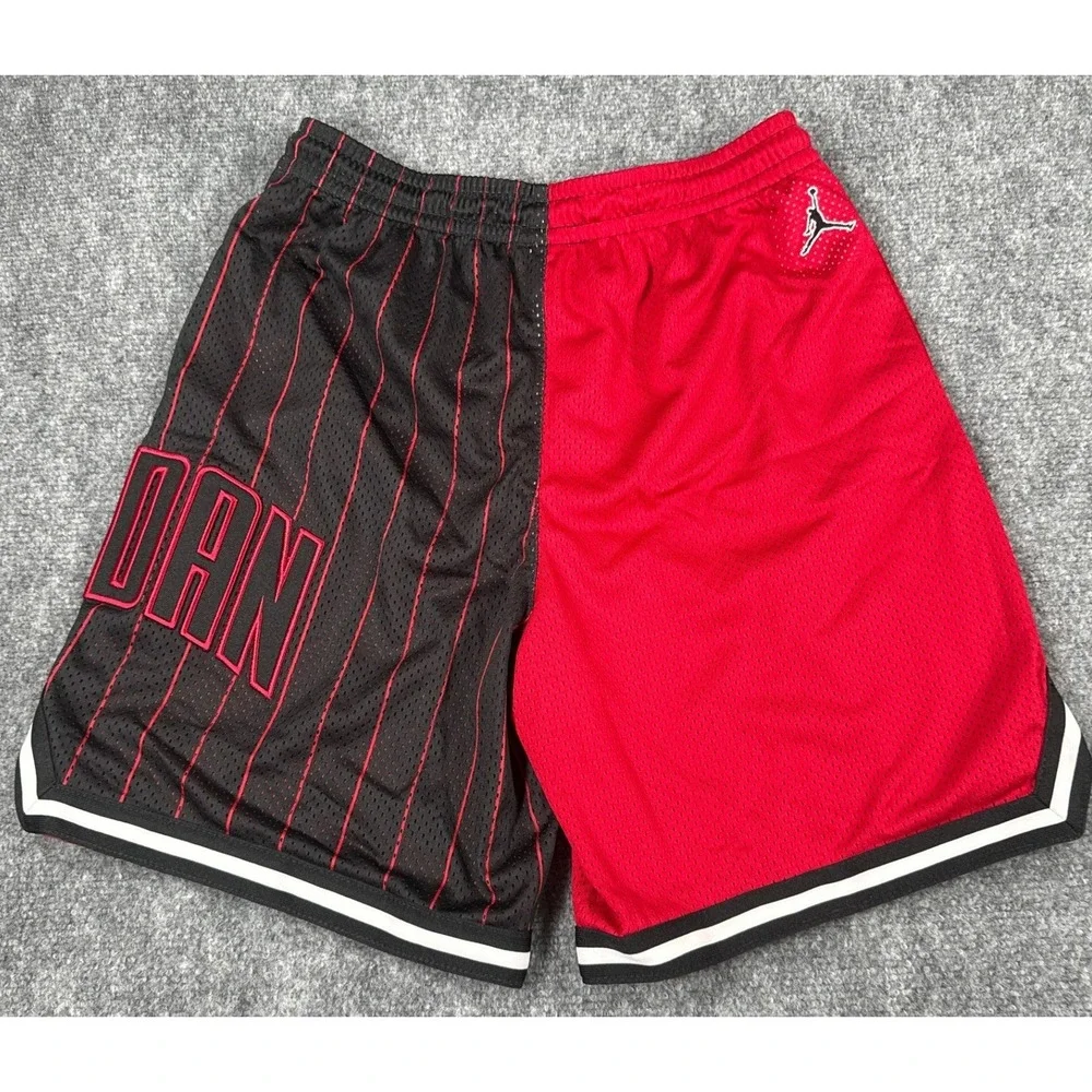 Jordan Boys 8-10Yrs Small Mesh Basketball Shorts Red Black Pinstripe NWT